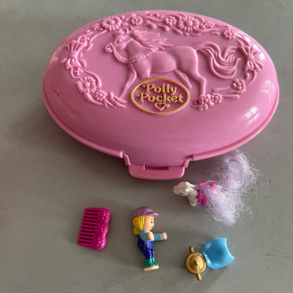 Blue Bird Other - Rare complete 1995 Polly Pocket Shetland Pony Stable